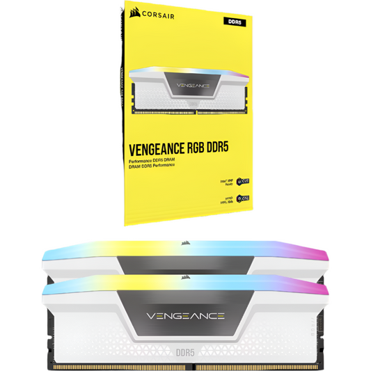 CORSAIR Vengeance RGB 32GB ( 16GB x 2 ) 6000MHz DDR5 RAM ( White ) ( CL30 )