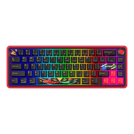 COSMIC BYTE Arcturus 65% Tri-Mode Mechanical RGB Wireless Gaming Keyboard ( Black / Red ) ( Outemu Custom Yellow )