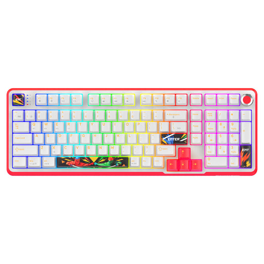 COSMIC BYTE Arcturus 98% Tri-Mode Mechanical RGB Wireless Gaming Keyboard ( White / Red ) ( Outemu Custom Yellow ) ( TCBP03571 )