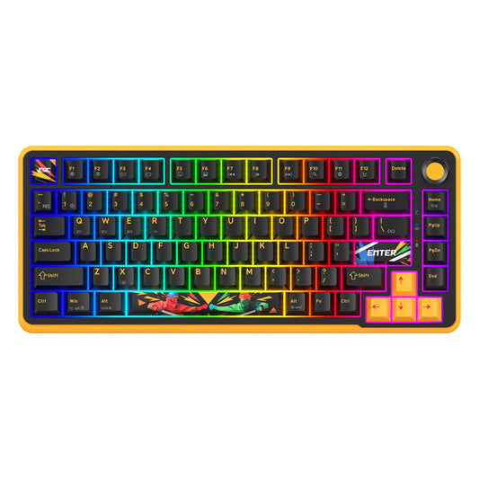 COSMIC BYTE Arcturus 65% Tri-Mode Mechanical RGB Wireless Gaming Keyboard ( Black / Amber ) ( Outemu Custom Yellow )