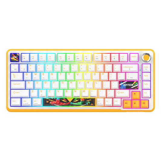 COSMIC BYTE Arcturus 75% Tri-Mode Mechanical RGB Wireless Gaming Keyboard ( White / Amber ) ( Outemu Custom Yellow ) ( TCBP03566 )