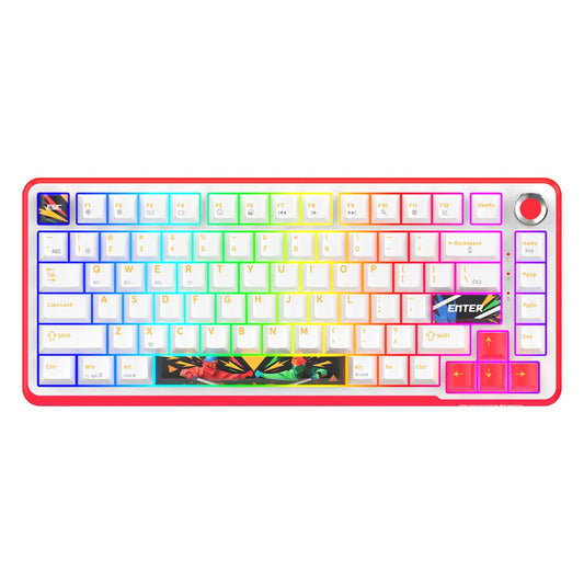 COSMIC BYTE Arcturus 75% Tri-Mode Mechanical RGB Wireless Gaming Keyboard ( White / Red ) ( Outemu Custom Yellow ) ( TCBP03567 )