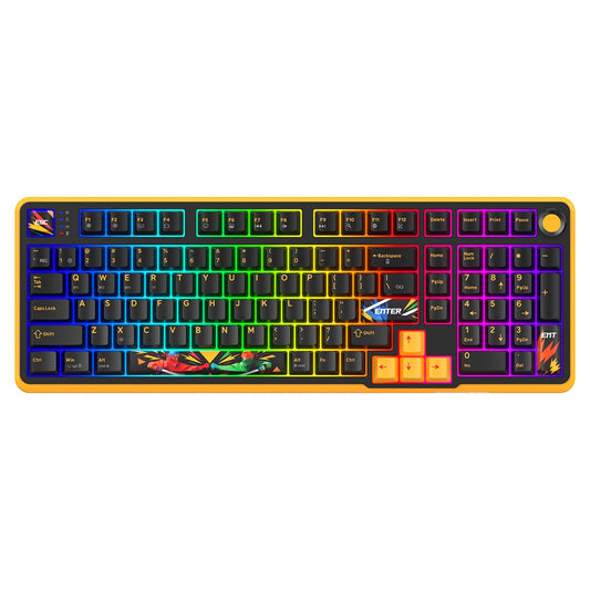 COSMIC BYTE Arcturus 98% Tri-Mode Mechanical RGB Wireless Gaming Keyboard ( Black / Amber ) ( Outemu Custom Yellow ) ( TCBP03568 )