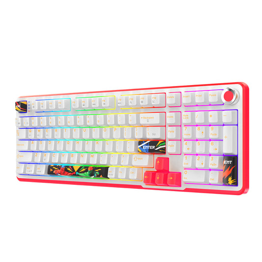 COSMIC BYTE Arcturus 98% Tri-Mode Mechanical RGB Wireless Gaming Keyboard ( White / Red ) ( Outemu Custom Yellow ) ( TCBP03571 )