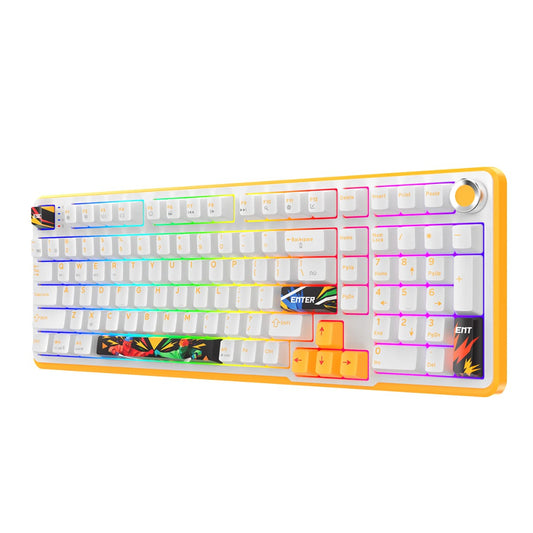 COSMIC BYTE Arcturus 98% Tri-Mode Mechanical RGB Wireless Gaming Keyboard ( White / Amber ) ( Outemu Custom Yellow ) ( TCBP03570 )
