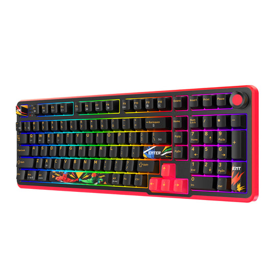COSMIC BYTE Arcturus 98% Tri-Mode Mechanical RGB Wireless Gaming Keyboard ( Black / Red ) ( Outemu Custom Yellow ) ( TCBP03569 )