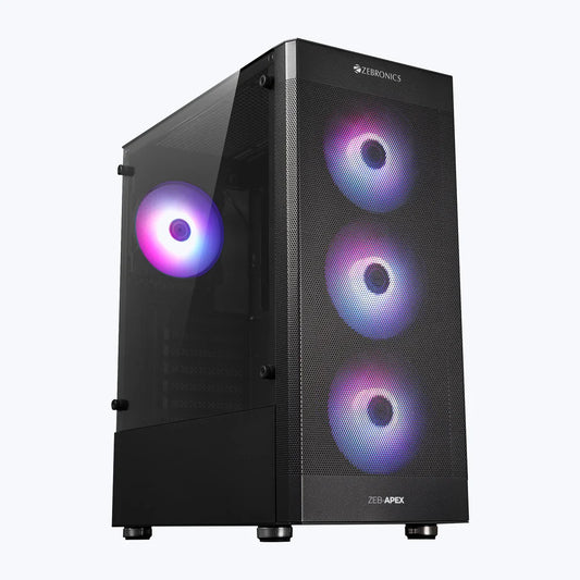 ZEBRONICS Apex ARGB MATX Full Tower Cabinet ( Black )