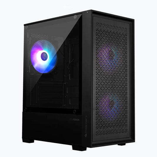 ZEBRONICS Fusion RGB MATX Mini Tower Cabinet ( Black )