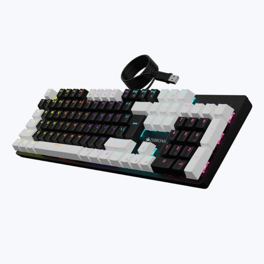 ZEBRONICS Zeb-Nitro Plus Full Size Mechanical Wireless Gaming Keyboard (Black/White) ( Brown Switch )