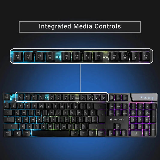 ZEBRONICS ZEB-War Gaming USB Keyboard and Mouse Combo ( Black )