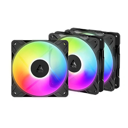 ARCTIC P12 Pro Reverse ARGB 120mm Cabinet Fan ( Black )( Triple Pack )