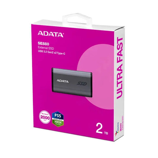 ADATA SE880 2TB External Solid State Drive ( SSD ) ( Titanium Grey )