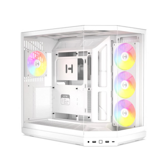 HYTE Y50 Essential Aesthetic RGB EATX Mid Tower Cabinet ( Snow White )