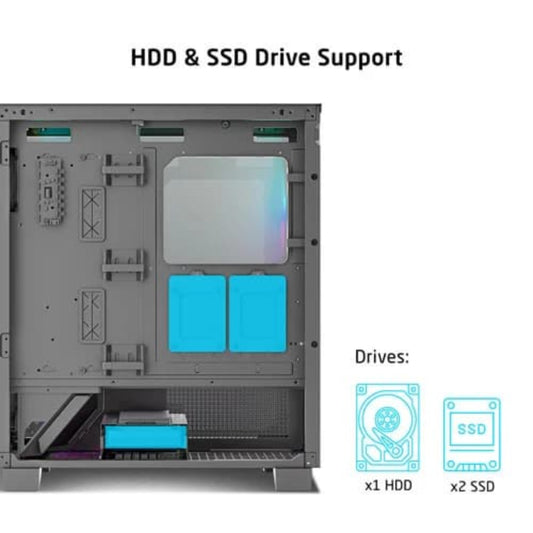 PROLAB DESIGN AI848 ARGB Mid Tower Cabinet ( Grey ) 