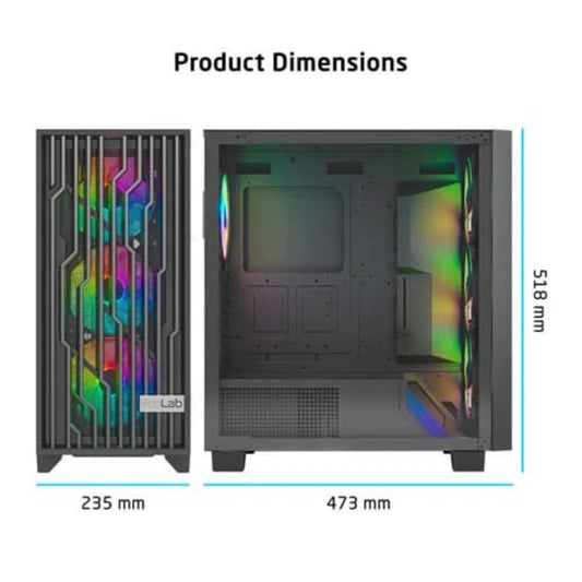 PROLAB DESIGN AI848 ARGB Mid Tower Cabinet ( Grey ) 