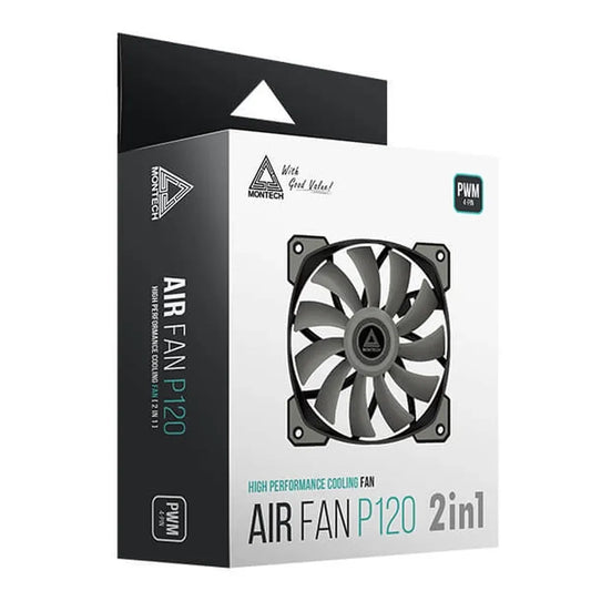 MONTECH Air Fan P120 120mm Cabinet Fan (Black) (Dual Pack)