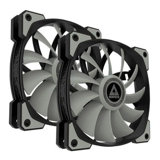 MONTECH Air Fan P120 120mm Cabinet Fan (Black) (Dual Pack)