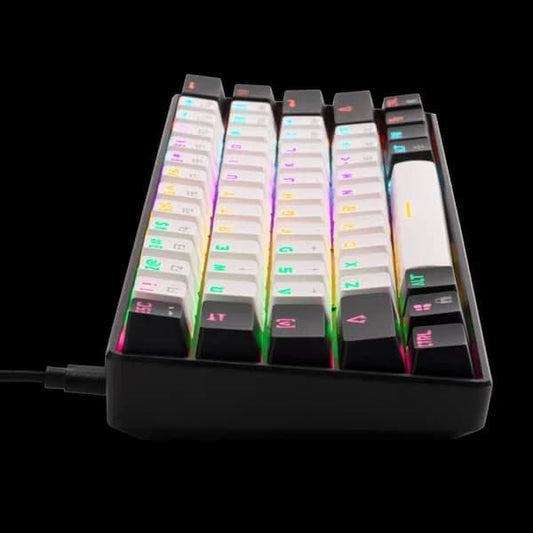 Gamdias Aura GK2 60 Percent Tactile Red Switches Mechanical Gaming Keyboard (White- Black)