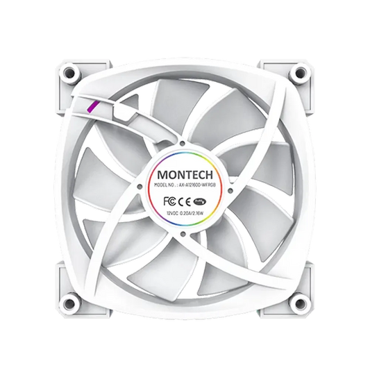 MONTECH AX120 PWM 120mm ARGB Cabinet Fan (White) (Single Pack)