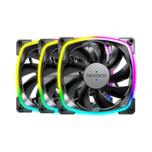 MONTECH AX120 PWM 120mm ARGB Cabinet Fan (Triple Pack)