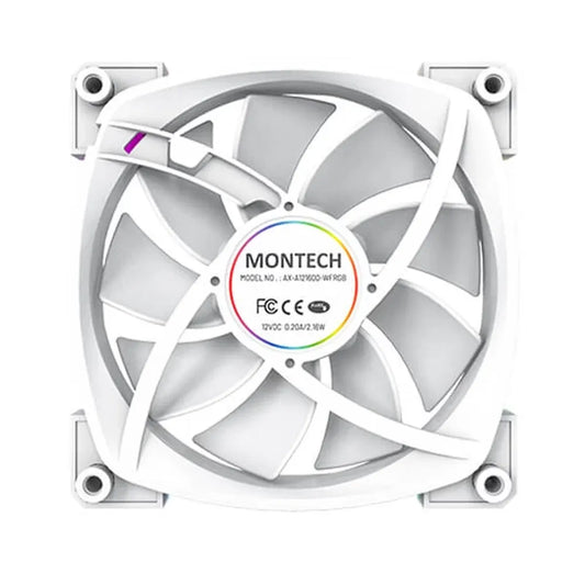 MONTECH AX120 PWM 120mm ARGB Cabinet Fan (White) (Triple Pack)