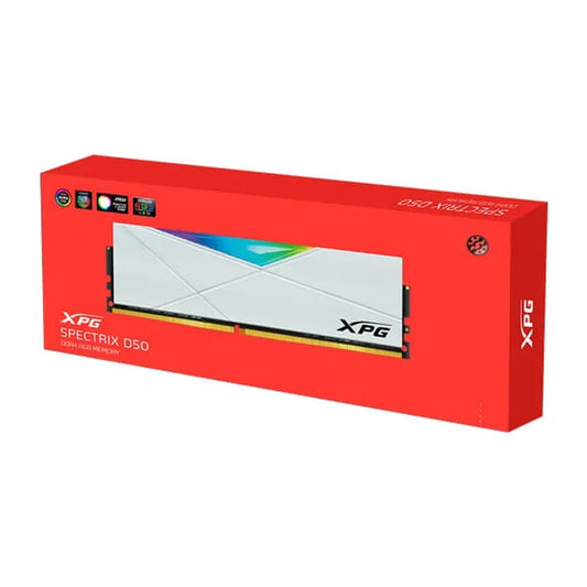 ADATA XPG Spectrix D50 RGB 16GB ( 16GB x 1 ) 3600MHz DDR4 RAM ( White )