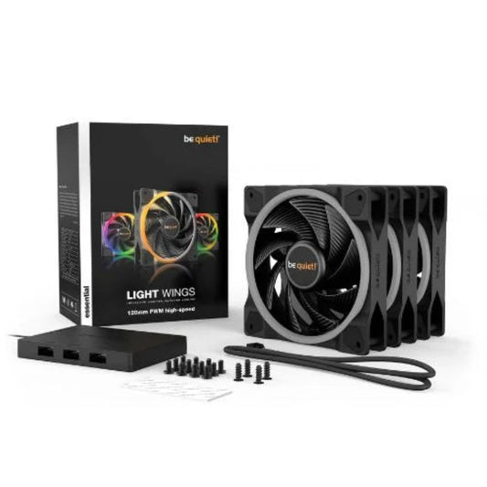 BE QUIET Light Wings 120mm ARGB PWM High Speed Cabinet Fan ( Black ) ( Triple Pack )