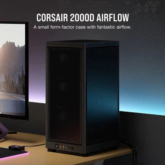 CORSAIR 2000D Airflow ITX Mini Tower Cabinet (Black)