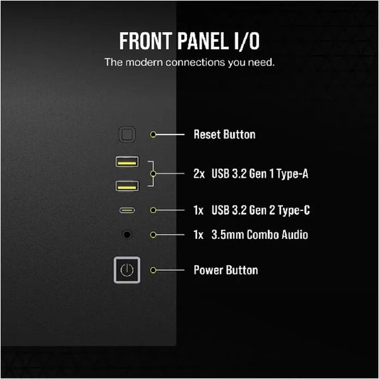 CORSAIR 2500D Airflow MATX Mini Tower Dual Chamber Cabinet (Black)