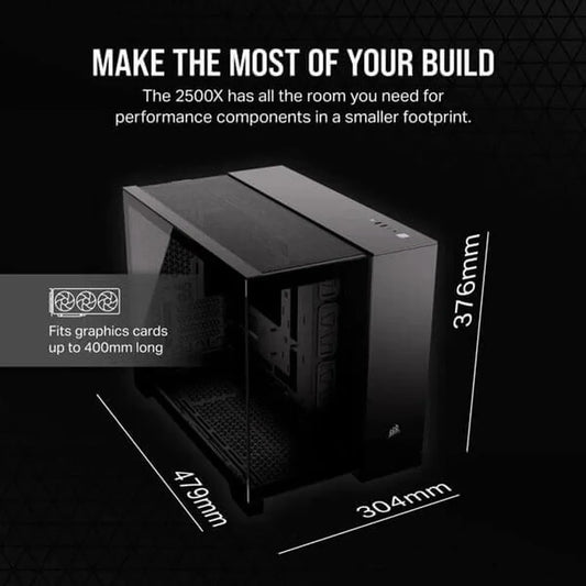 CORSAIR 2500X ATX Mid Tower Dual Chamber Cabinet (Black)