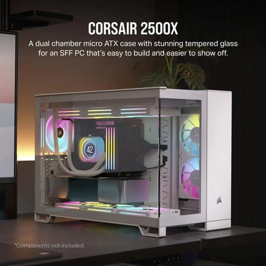 CORSAIR 2500X ATX Mid Tower Dual Chamber Cabinet (White)