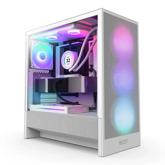 NZXT H5 Flow RGB 2024 Edition EATX Mid Tower Cabinet (White)