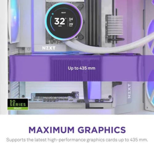 NZXT H9 Flow RGB Plus 2025 Edition EATX Mid Tower Cabinet (White)