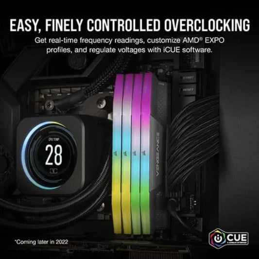 CORSAIR Vengeance RGB 32GB ( 16GB x 2 ) 6000MHz DDR5 RAM ( Grey ) ( CL30 )