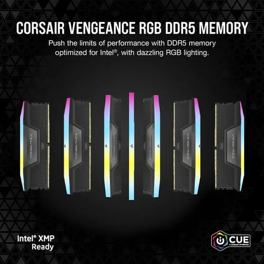 CORSAIR Vengeance RGB 32GB ( 16GB x 2 ) 6000MHz DDR5 Ram (Black)