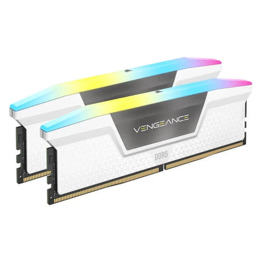 CORSAIR Vengeance RGB 32GB ( 16GB x 2 ) 6000MHz DDR5 Ram (White)