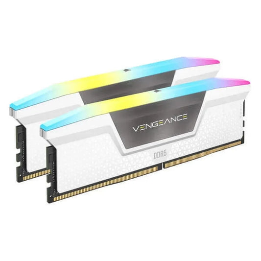 CORSAIR Vengeance RGB 64GB ( 32GBx2 ) 5600MHz DDR5 RAM ( White )