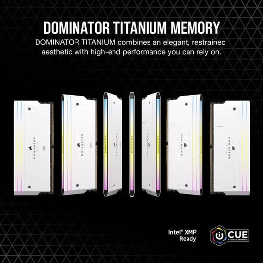 CORSAIR Dominator Titanium RGB 32GB ( 16GB x 2 ) 7200MHz DDR5 RAM (White)