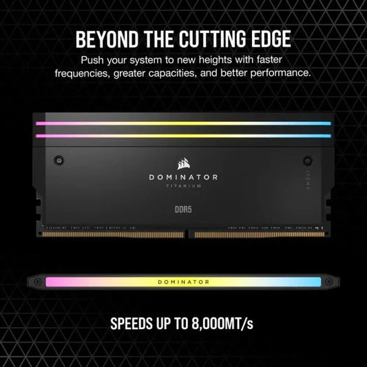 CORSAIR Dominator Titanium RGB 96GB ( 48GB x 2 ) 6600MHz DDR5 RAM (Black)