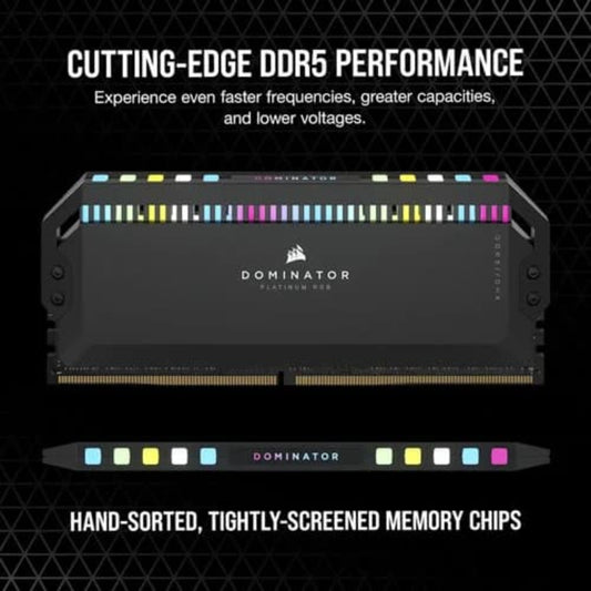 CORSAIR Dominator Platinum RGB 64GB ( 32GB x 2 ) 6600MHz DDR5 RAM (Black) ( CL32 )