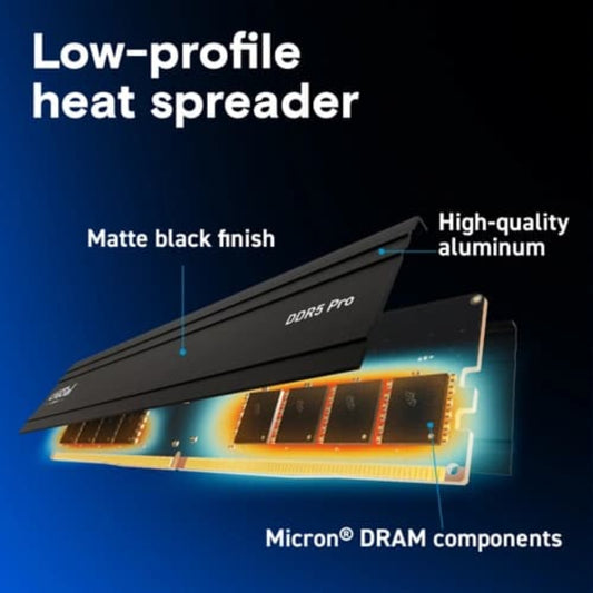 CRUCIAL Pro 16GB ( 16GBx1 ) DDR5 6000MHz RAM ( CL48 )