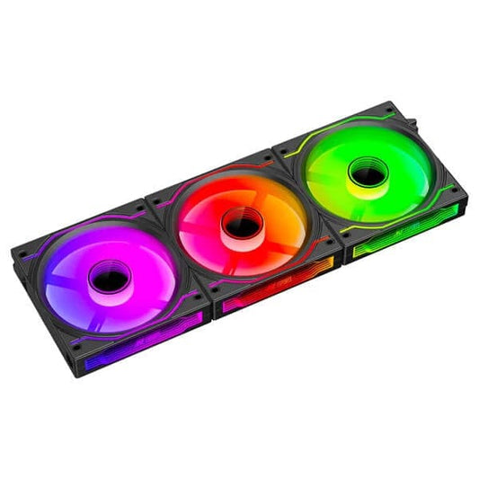 ANT ESPORTS Crystaflow ARGB Black - 120mm Cabinet Fan (Triple Pack)