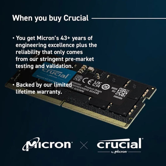 CRUCIAL 16GB ( 16GB x 1 ) 5200MHz DDR5 Laptop RAM