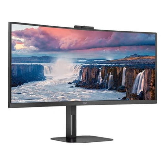 AOC CU34V5CWBK 34 Inch WQHD VA Panel 121% SRGB 1MS Adaptive Sync Webcam Monitor