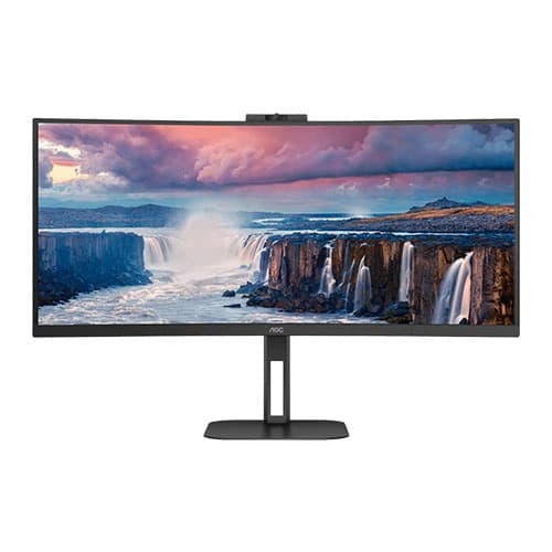 AOC CU34V5CWBK 34 Inch WQHD VA Panel 121% SRGB 1MS Adaptive Sync Webcam Monitor