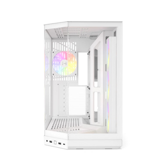 HYTE Y50 Essential Aesthetic RGB EATX Mid Tower Cabinet ( Snow White )