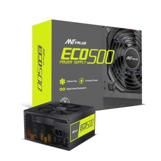 ANT VALUE ECO500 500W ATX 2.0 Non Modular Power Supply ( Black ) 