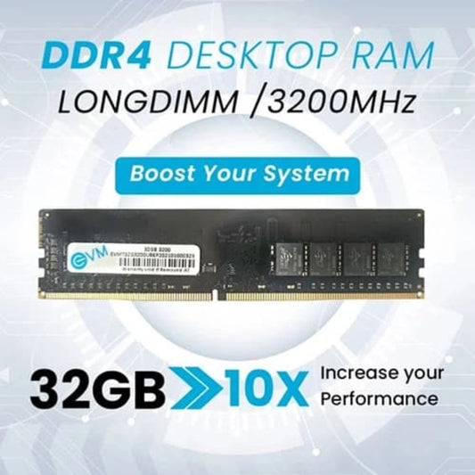 EVM 32GB ( 32GB x 1 ) 3200MHz DDR4 RAM ( Black ) ( CL15 )