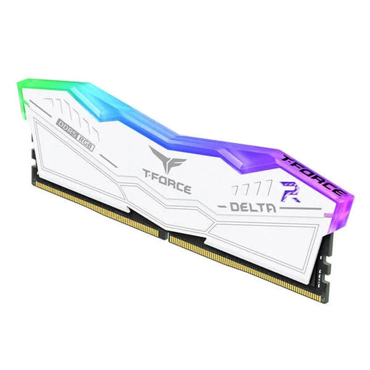 TEAMGROUP T-Force Delta RGB 16GB (16GBx1) DDR5 5200MHz RAM (White)