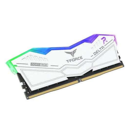 TEAMGROUP T-Force Delta RGB 16GB (16GBx1) DDR5 5200MHz RAM (White)